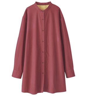 BELLUNA（ベルーナ）の「こっそりあったか！裏フリースシャツチュニック（シャツ）」｜ローズ