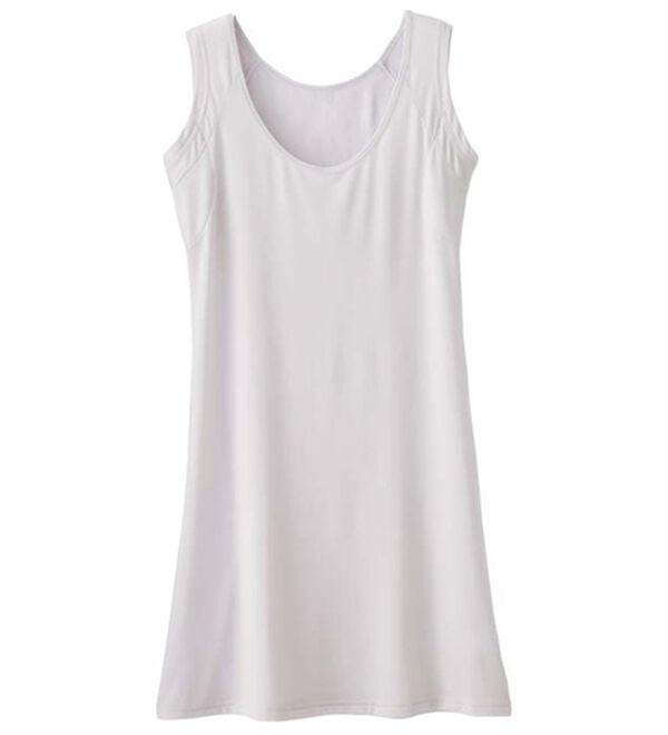 「ひんやり冷感！汗取りパッド付クールシリーズ　ハーフフレンチスリップ８０丈（スリップ・ペチコート）」｜ライトグレー