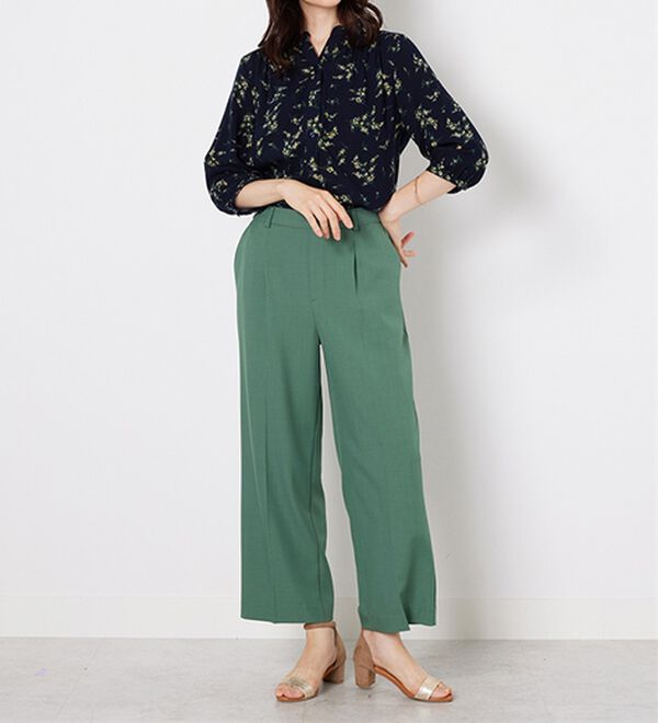 BELLUNA（ベルーナ）の「【接触冷感】レーヨン素材ギャザー使いプリントブラウス（ブラウス）」｜詳細画像