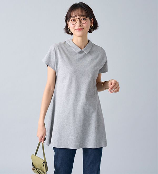 BELLUNA（ベルーナ）の「ヒンヤリ！綿１００％かのこポロチュニック（チュニック）」｜詳細画像