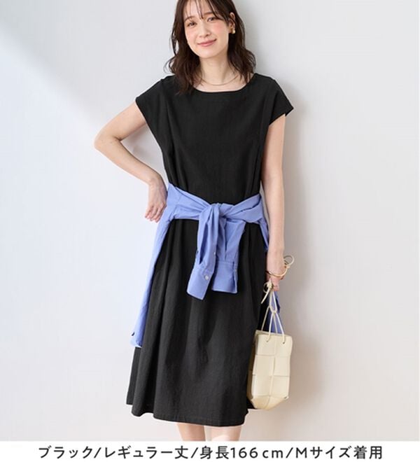 Viola e Viola（ヴィオラ エ ヴィオラ）の「【選べる２丈】綿１００％タック使いワンピース＜Ｓ～４Ｌ＞（チュニックワンピース）」｜詳細画像