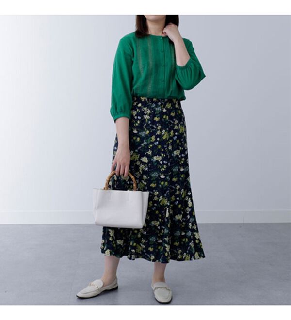 BELLUNA（ベルーナ）の「レーヨンプリント切替デザインスカート（ロングスカート）」｜詳細画像