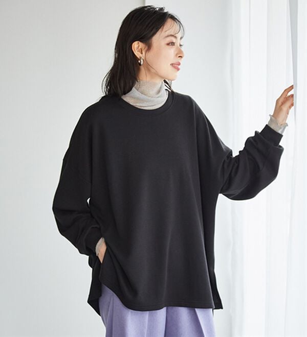 RANAN（ラナン）の「オーバーサイズスウェットＴ（カットソー）」｜ブラック