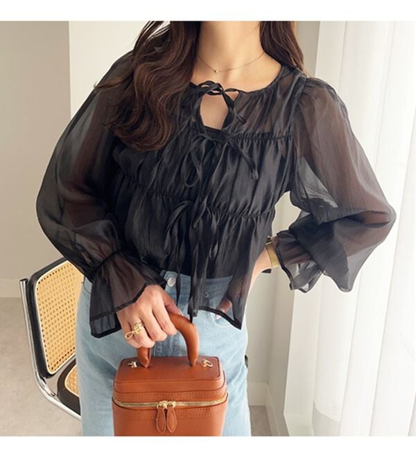 GeeRA（ジーラ）の「オーガンジーシアーブラウス（ブラウス）」｜詳細画像