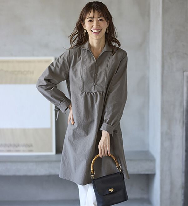 BELLUNA（ベルーナ）の「ナチュラルを楽しむナイロン素材チュニックワンピース（チュニックワンピース）」｜詳細画像