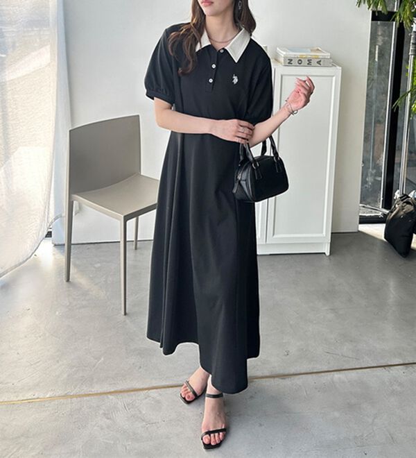 GeeRA（ジーラ）の「【Ｕ．Ｓ．ＰＯＬＯＡＳＳＮ】ポロ衿ワンピ―ス（その他ワンピース）」｜詳細画像