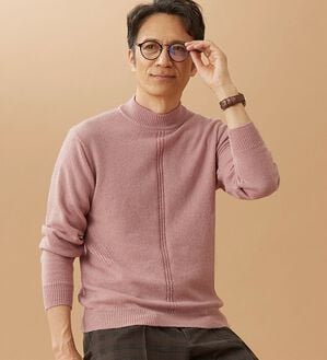 「アルパカ入りスマートセーター（メンズニット・セーター）」｜詳細画像