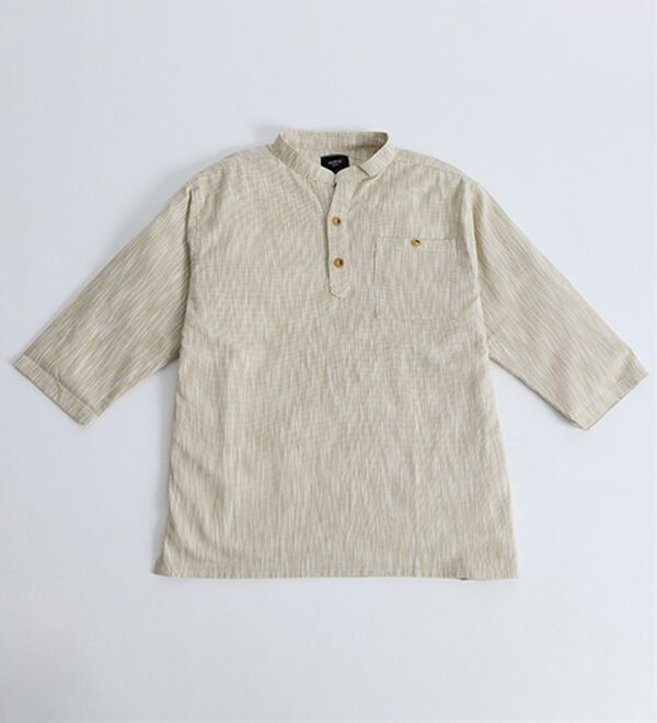 「ざっくり木綿のゆったりリラックスシャツ（メンズシャツ）」｜詳細画像