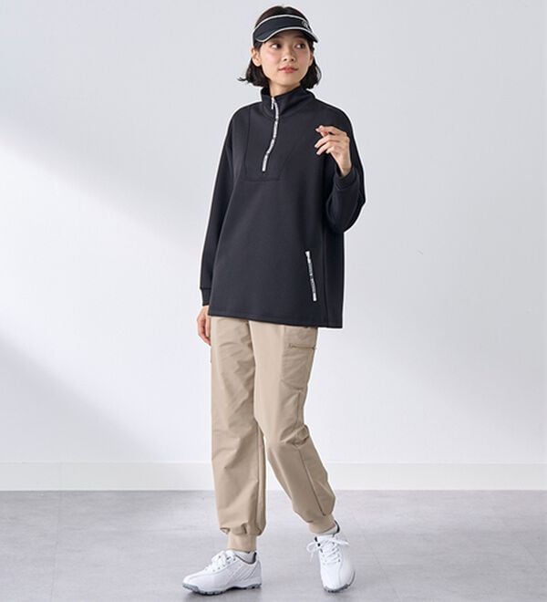 BELLUNA（ベルーナ）の「吸水速乾！ジッパーロゴプルオーバー（カットソー）」｜詳細画像