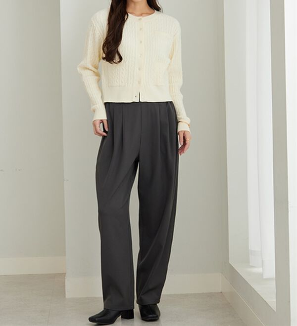 GeeRA（ジーラ）の「【再入荷】オンオフ着られる！カーブパンツ（フルレングスパンツ）」｜詳細画像