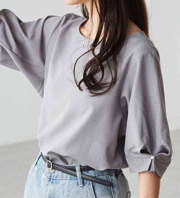 RANAN（ラナン）の「【ひんやり】袖タックデザインきれい見えブラウス（ブラウス）」｜詳細画像