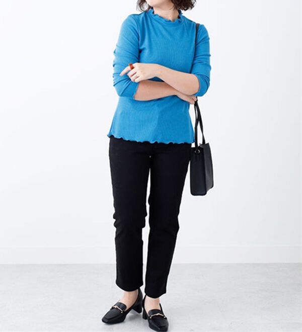 BELLUNA（ベルーナ）の「針抜きテレコハイネックプルオーバー（カットソー）」｜詳細画像