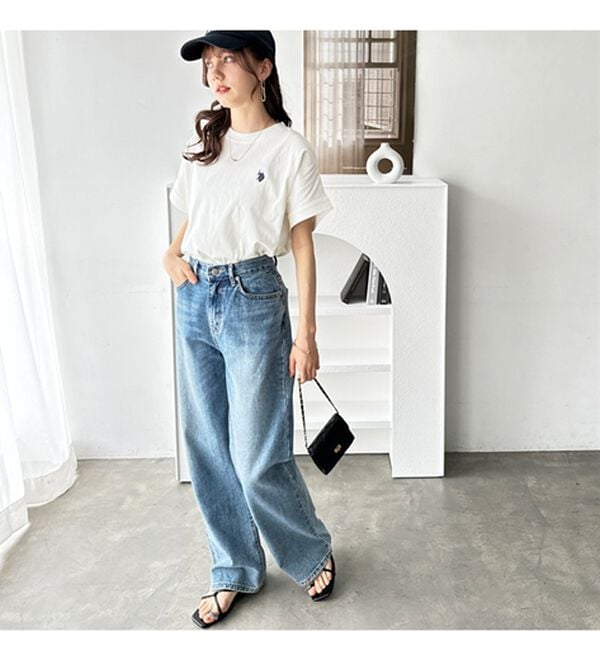 GeeRA（ジーラ）の「【新色追加】【ＵＳ．ＰＯＬＯ．ＡＳＳＮ】綿100％フレンチスリーブＴシャツ（Tシャツ）」｜詳細画像