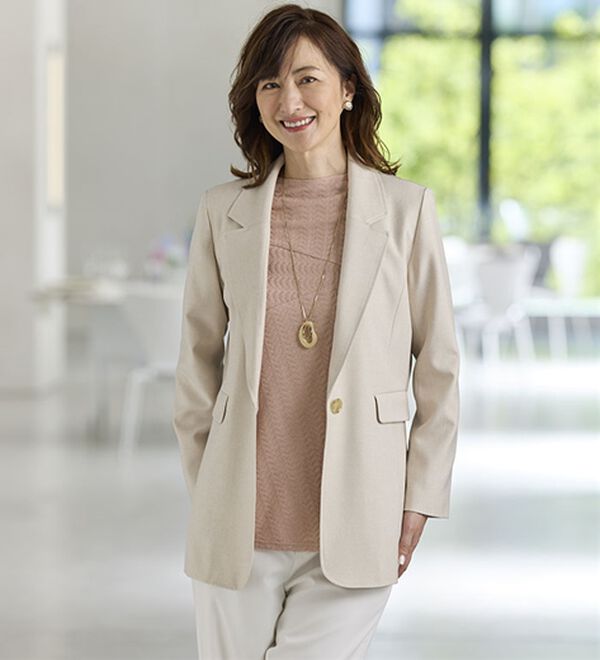 BELLUNA（ベルーナ）の「波柄ジャカード切替デザインプルオーバー（カットソー）」｜詳細画像