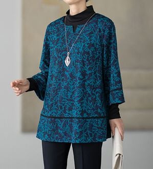 ルフラン（ルフラン）の「日本製　ニットちりめんアンサンブル（アンサンブル）」｜グリーン系