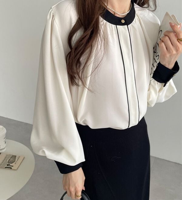 GeeRA（ジーラ）の「前後２ＷＡＹバイカラーブラウス（ブラウス）」｜詳細画像