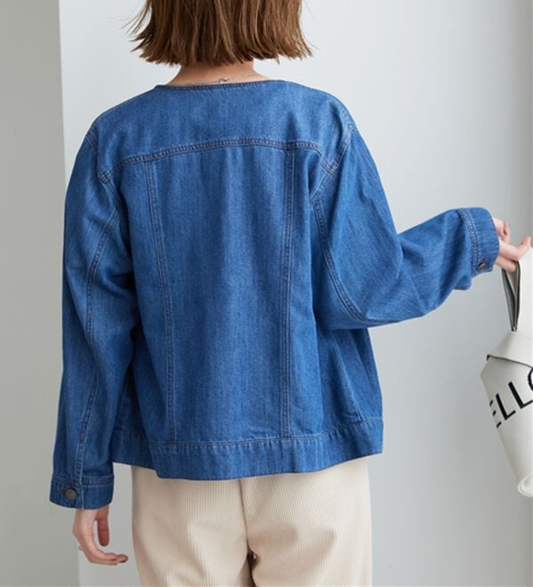 BELLUNA（ベルーナ）の「やわらかデニム素材ノーカラージャケット（その他ジャケット）」｜詳細画像