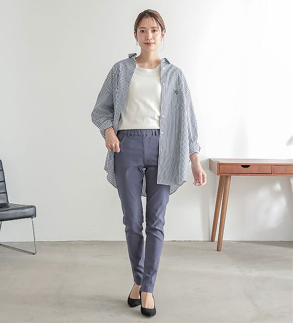 A HAPPY MARILYN（アハッピーマリリン）の「【Ｍ～８Ｌ】【選べる丈】のび～る ストレッチ ツイル 魔法の 美脚レギンスパンツ（スリム・スキニーパンツ）」｜詳細画像