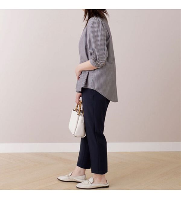 BELLUNA（ベルーナ）の「ストライプ素材パール使いブラウス（ブラウス）」｜詳細画像