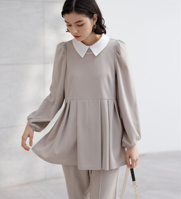 2点セット】2WAYプリーツ切替ブラウスセットアップ - ベルーナ