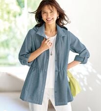 BELLUNA（ベルーナ）の「デニム調デザインパーカー（パーカー）」