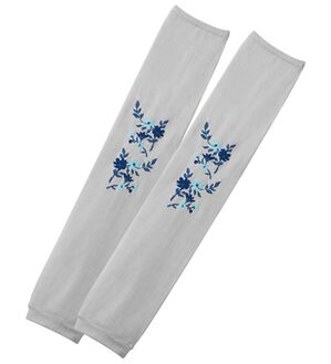 「お洒落にＵＶ対策　花柄デザインアームカバー（その他ファッション小物）」｜ライトグレー