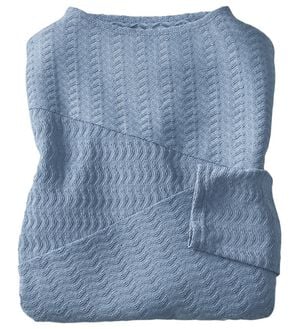 BELLUNA（ベルーナ）の「波柄ジャカード切替デザインプルオーバー（カットソー）」｜ブルー