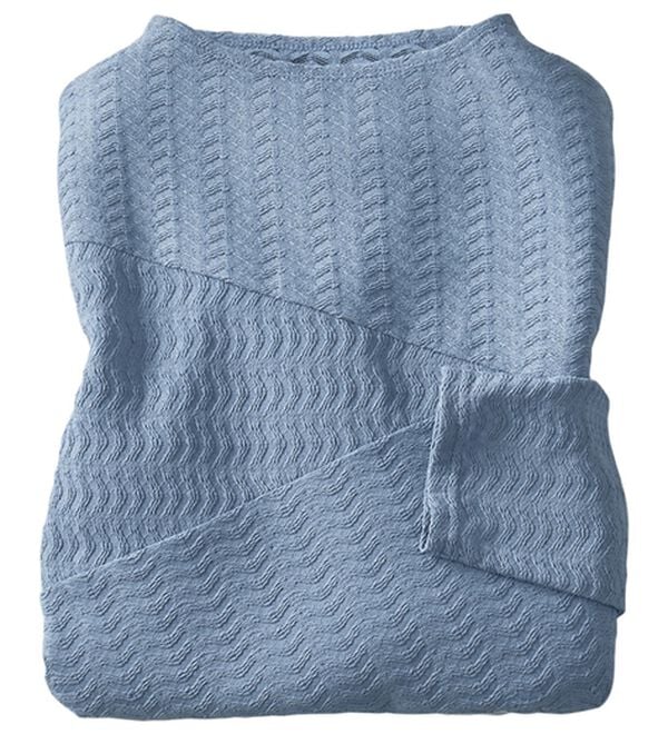 BELLUNA（ベルーナ）の「波柄ジャカード切替デザインプルオーバー（カットソー）」｜ブルー