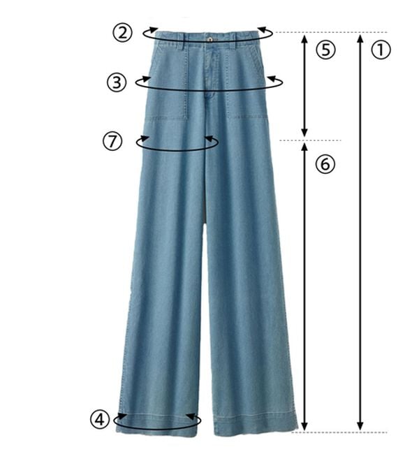 BELLUNA（ベルーナ）の「新感覚！メッシュデニムワイドパンツ（フルレングスパンツ）」｜詳細画像