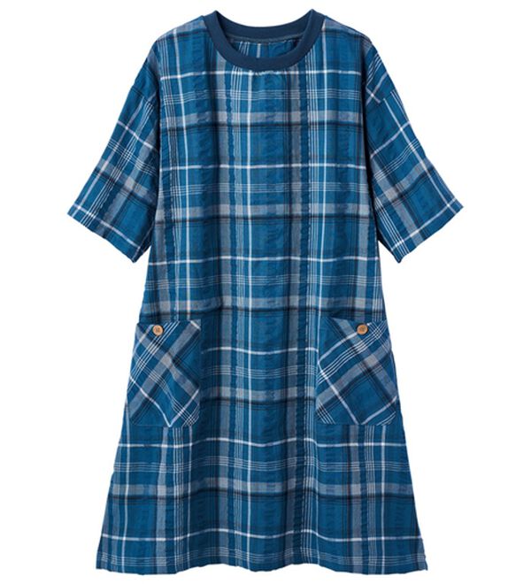 LAVIENNE（ラヴィエンヌ）の「【２枚組】綿１００％サッカー素材の涼やか家事服（ホームウェア）」｜詳細画像
