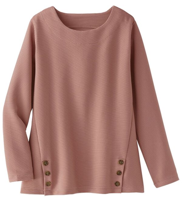 BELLUNA（ベルーナ）の「サイドボタンデザイン立体編地プルオーバー（カットソー）」｜詳細画像