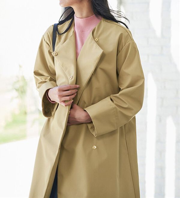 RANAN（ラナン）の「２つの機能付！ロング丈ノーカラーコート（ロングコート）」｜詳細画像