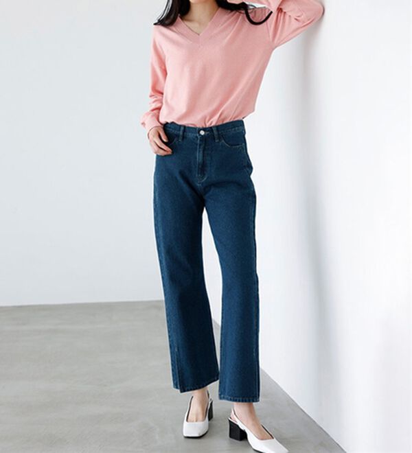 ワイドストレート裾スリットデニム - ベルーナ【公式】