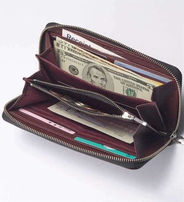 「＜ヒロココシノ・オム・ベーシック＞ソフトレザーラウンド長財布（メンズ財布・パスケース）」｜詳細画像