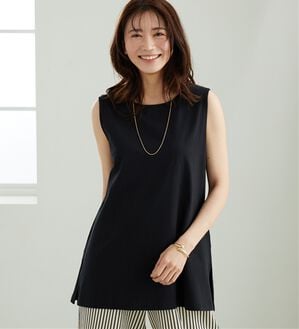 BELLUNA（ベルーナ）の「レイヤードに活躍！綿100％タンクトップ（タンクトップ・キャミソール）」｜黒