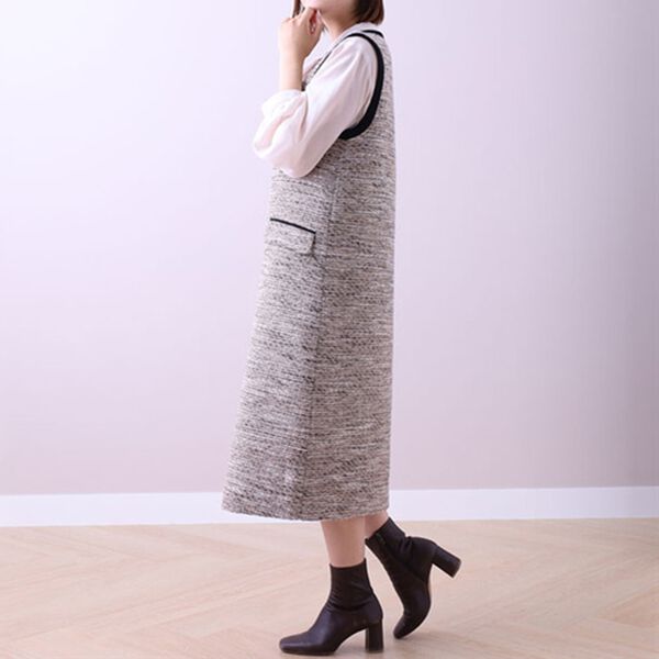 BELLUNA（ベルーナ）の「ツイード調素材ジャンパースカート（ジャンパースカート）」｜詳細画像