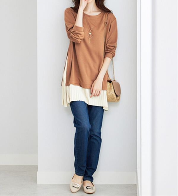 BELLUNA（ベルーナ）の「裾プリーツ切替チュニック（チュニック）」｜詳細画像