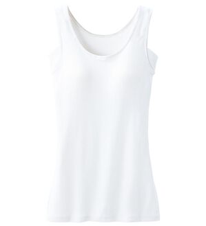 LAVIENNE（ラヴィエンヌ）の「＜さらりラボ＞サラッと涼しい綿混カップ付タンク（肌着・インナーウェア）」｜オフホワイト