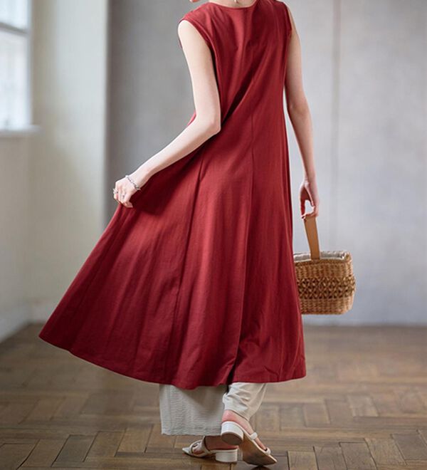 RANAN（ラナン）の「綿１００％フレアーロングワンピース（ロングワンピース）」｜詳細画像