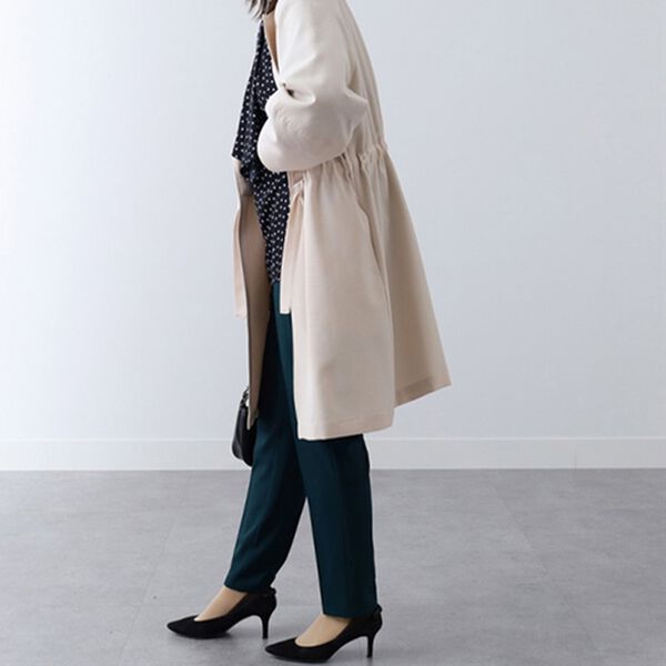 BELLUNA（ベルーナ）の「麻調素材袖切替デザインロングジャケット（ロングコート）」｜詳細画像