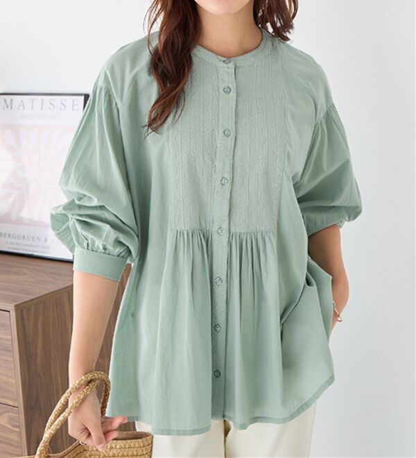 Viola e Viola（ヴィオラ エ ヴィオラ）の「【インド綿】ブザム刺繍前開きブラウス（ブラウス）」｜詳細画像