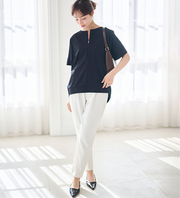 RANAN（ラナン）の「【4つの機能付】ひんやりハーフジップコクーンチュニック（チュニック）」｜詳細画像