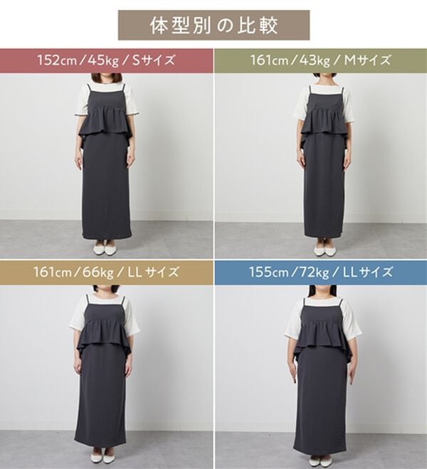 GeeRA（ジーラ）の「楽ちん！ペプラムキャミワンピース（カットソーワンピース）」｜詳細画像