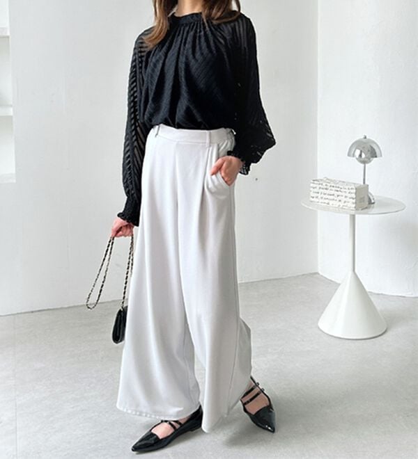 GeeRA（ジーラ）の「美脚ストレッチワイドパンツ（ワイドパンツ・ガウチョ）」｜詳細画像