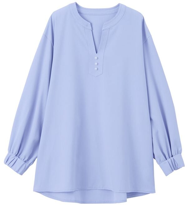 RANAN（ラナン）の「3つの機能付！パール調ボタン付スキッパーブラウス（ブラウス）」｜詳細画像