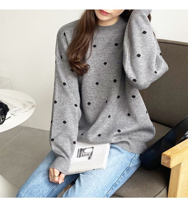 GeeRA（ジーラ）の「ドット柄ニットプルオーバー（ニット・セーター）」｜詳細画像