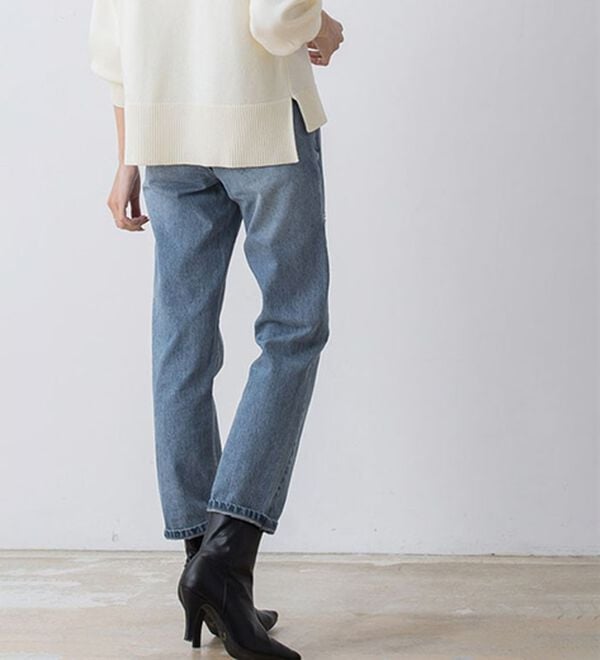 Pierrot（ピエロ）の「【選べる丈】ハイウエストストレートデニム（フルレングスパンツ）」｜詳細画像