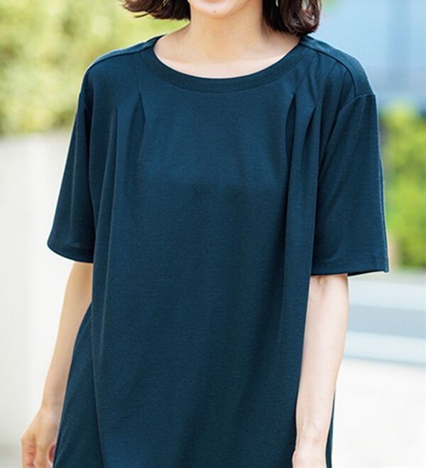 BELLUNA（ベルーナ）の「【接触冷感】かのこ素材タックデザインチュニックワンピース（その他ワンピース）」｜詳細画像