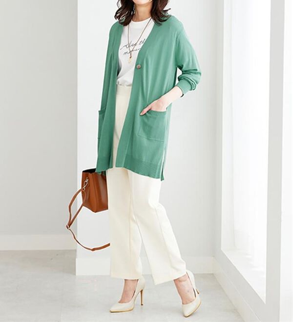 BELLUNA（ベルーナ）の「ヒンヤリ冷感！洗えるロング丈カーディガン（ニットカーディガン）」｜詳細画像