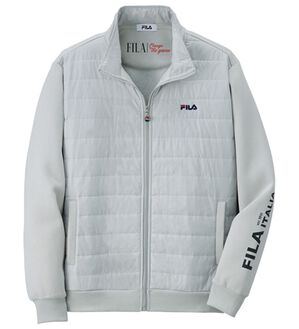 「＜フィラ＞ハイブリットダウンジャケット（メンズダウンジャケット）」｜ライトグレー